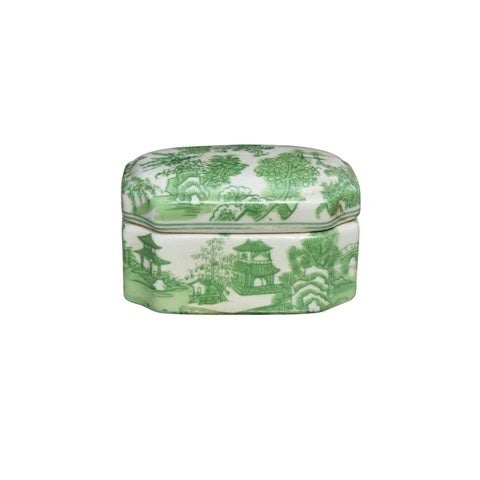 Green Chinoiserie Box 5"